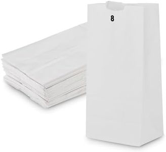 MT Products White Paper Bags 8 lbs. - Disposable Paper Lunch Bags Perfect for Shopping - Pack of 1000