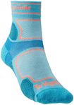 Bridgedale TRAIL RUN Ultralight T2 Coolmax Sport 3/4 Crew-Women's- Medium-Blue