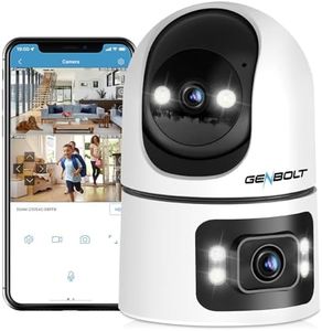 GENBOLT WiFi Security Camera Indoor, 360°Dual Lens Home Surveillance IP Camera CCTV with Humanoid Detection, Auto Cruise Nanny Pet Dog Cam, 2.4&5GHz Dual WiFi Baby Monitor with Audio Alarm