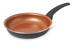 IKO Copper Ceramic Non Stick Fry Pan Dishwasher Safe with Soft Touch Handle (12 inch, Grey)