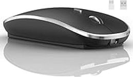 Wireless Mouse for Laptop Rechargeable, 2.4 GHz Cordless Portable Mice with USB/USB-C Dual Receiver for Computer -Compatible with TypeC-Device/AppleMacBook Air/Pro,iPad,Chromebook,Tablet,PC