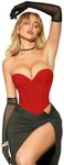 SOLY HUX Women's Lace up Boned Overbust Corset Tube Top Strapless Bustier Lingerie Bodyshaper Tops Plain Pure Red L