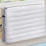 FORSPARK Indoor Air Conditioner Cover, AC Covers for Inside with Free Drawstring, 21" L x 15" H x 3.5" D- White