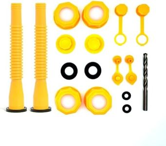 Gas Can Spout Replacement Kit (Two Pack), Universal Nozzle for 1, 2, 5 Gallon Gas Cans, Easy Pour Spout with Cap, Old Style Design, Compatible with Most Gasoline and Diesel Containers