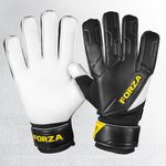 FORZA Club Goalkeeper Gloves [7 Sizes] - Adult & Kids Goalkeeping Gloves (Black, Size 8 (Small Adult))