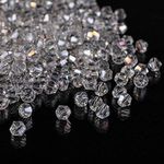 Yopay 3000 Pieces Bicone Crystal Beads, DIY 4MM Bulk Faceted Crystal Glass Briolette Beads for Making Jewelry, Beading Projects, Bracelets, Necklaces, Earrings, Clear