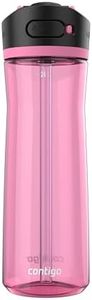 Contigo Ashland 2.0 Leak-Proof Water Bottle with Straw and Carry Handle, BPA-Free Plastic, Dishwasher Safe, Azalea, 24 oz (709 mL)