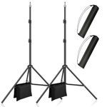 MSKIRA Photography Light Stand with Case, 2Pcs Lighting Stand, 2.1M/6.9Ft Portable Tripod Stands with Sandbags for Studio Video Softboxes Reflectors Umbrellas