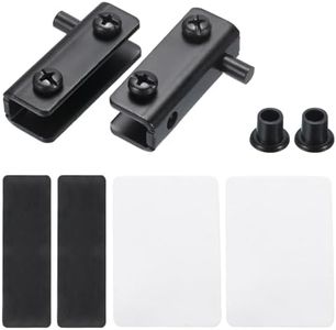 uxcell Adjustable Glass Door Hinges Clamp, 1 Pair Iron Cabinet Glass Door Pivot Hinge Clip for 3-5mm Thickness Glass, Black 40x12x15mm