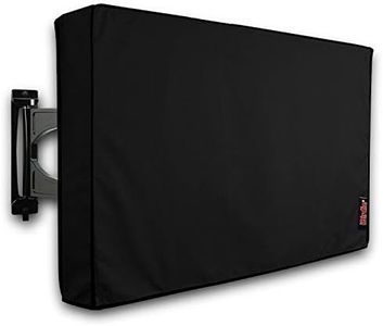 iBirdie Outdoor TV Cover 48 to 50 inch Weatherproof, Cover Size 47.5''L x 30''H, Waterproof for Outside Flat Screen 48 to 50 inch TV, Black, 600D Thick Fabric Screen Protector with Bottom