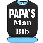 BWWKTOP Papa's Man Adult Bib With Crumb Catcher Gag Father Gift Adjustable Dining Eating Clothing Protectors For Adults Dad (Papa's Man Bib)