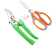 Kraft Seeds Gardening Tool Kit - 2 Pcs (Pruner, Scissor) | Garden Tools Kit for Home Garden | Agriculture Tools for Terrace Gardening | Gardening Accessories With Scissors | Pruners for Garden Plants