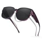 LVIOE Fit Over Glasses Sunglasses Polarised, Cateyes Frame Ladies Wrap Over Glasses Sunglasses UV Protection