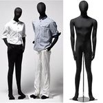 LXLZYXSF Large Female Male Manikin Black Flexible Bendable Sewing Dummy, Full Body Pinnable Dressmaker Dress Form, Adjustable Arms & Bendable Legs, Metal Stand (Size : 180cm(70.8") Tall male)