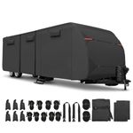 uxcell 210D Waterproof RV Cover RV Travel Trailer Cover Fits 22'-24' Black