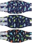 CuteBone Dog Diapers Male Belly Bands 3 Pack for Male Dogs Reusable Puppy Wraps