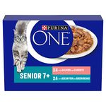 Purina ONE Senior 7+ Wet Cat Food Salmon and Ocean Fish 8x85G, Pack of 5