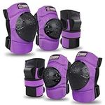 Adult & Kids Knee Pads Elbow Pads Wrist Guards Protective Gear Set for Skateboarding, Skating, Inline Skating, Roller Skating, Scooter, BMX Biking Cycling and Outdoor Extreme Multi-Sports