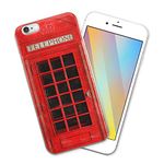 CUBICER Red Telephone Booth Phone Case Clear Decorative Retro Design Vintage Transparent Shockproof Cases for Women Adults Compatible with iPhone 6 Plus / 6s Plus