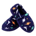 MIXIN Toddler Boys Girls Slippers Little Kids House Slippers Warm Comfy Animal Home Slipper Size 8 9 Dark Blue