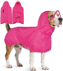 Kuoser Dog Raincoat, Waterproof Dog Jacket with Hood, Reflective Pet Rain Coat for Small Medium Large Dogs, Adjustable Lightweight Puppy Rain Gear for Outdoor Protection & Night Walks