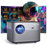 [Auto Focus/Keystone] Projector 4K with WiFi 6 and Bluetooth 5.2, 700 ANSI Lumens WiMiUS Native 1080P Outdoor Projector, 50% Zoom, Home 4K Projector Compatible with iOS/Android/HDMI/TV Stick