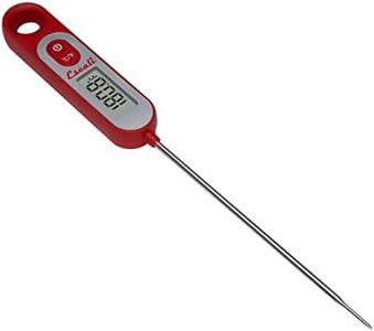Escali Long Stem Digital Thermometer for Meat, Frying, Cooking, Candy and Kitchen Use, Extra Long 5.6-Inch Probe, Red