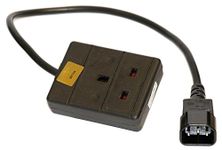 Power cable - IEC C14 plug - 13A socket - 25 cm