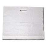 100 x Extra Large 22" x 18" x 3" Very Strong Plain White Patch Handle Gift Retail Shopping Plastic Carrier Bags