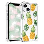 LuminousGuard for iPhone SE 2020/7/8 Case, Cute Pineapple Phone Case for Women Girls, Anti-Yellowing Clear Soft TPU Protective Cover with Shockproof Air-Guard Corners