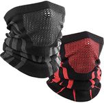 WTACTFUL Winter Neck Gaiter Neck Warmer Half Face Ski Mask Cover Shield for Cold Weather Windproof Tube Bandana Balaclava for Running Skiing Hunting Snowboarding Cycling Motorcycle Riding Black + Red