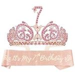 7th Birthday Tiara and Sash, It’s My 7th Birthday Sash and Crystal Tiara, 7th Birthday Decorations for Girls, 7th Birthday Party Supplies, Happy 7th Birthday