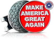 wolph American Golf Ball Marker - Magnetic Hat Clip – Funny Golf Gifts, Golf Accessories for Men Women – Premium Iconic Red, Easy to Spot