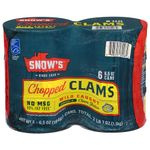 Snow's, Chopped, Clams in Clam Juiice, 6.5oz Can (Pack of 6)