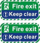 Fire Exit Keep Clear Signs Metal 30 x 15 cm Fire Safety Warning Signs Exit Signs Door Gate Keep Clear Sign Reflective Rust Free Aluminum UV Printed Easy Mounting Use Waterproof Durable 2 Pack