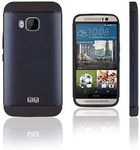 Lilware Angular Armor Hard Plastic Case for HTC One M9 (HTC One Hima). Rugged Dual Layer Protective Cover. Black / Dark Blue