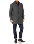 Dockers Men's The Henry Wool Blend Top Coat, Charcoal Herringbone, Large