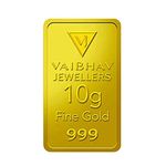 Vaibhav Jewellers 24K (999) 10 gm Gold Bar