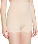 Flexees Maidenform Women's Shapewear Minimizing Hi-Waist Boyshort, Latte Lift, Medium