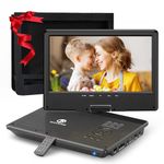 WONNIE 12.5 Inch Portable DVD Player with 10.5 Inch Swivel HD Screen, with Car Headrest Case, 5-Hour Rechargeable Battery, Car Charger and AC Adapter, Supports USB/SD Card/Sync TV, All Regions
