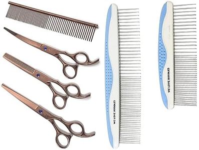 We Love Doodles Dog Grooming Comb Set & Dog Grooming Scissors Kit Bundle - Grooming Comb & Grooming Shears, Scissors and Scissors Kit - Removes Tangles