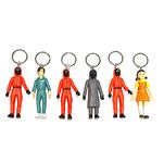 AUGEN Squid Series Game 6 Set Action Figure Keychain Limited Edition for Car, Decoration, Cake, Office Desk & Study Table (Pack Of 6 Pieces)