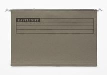 Eastlight FC Suspension Files with Tabs and Inserts for Filing Cabinets, Made in UK, Recycled Manilla, Pack of 50