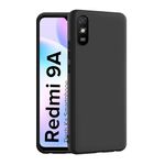 CEDO Redmi 9A / 9i / 9A Sport / 9i Sport Back Cover | Camera Bump Protection & Ultra Slim | Matte Soft Silicon Shock Proof Rubberised Back Case Cover (Black)