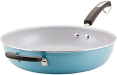 Farberware EcoAdvantage Ceramic Nonstick Deep Frying Pan/Skillet with Helper Handle, 12.5 Inch, Aqua