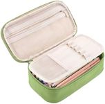 WEMATE Pencil Case, Large Storage Organizer, Makeup Bag, Teacher Must - have, Big Pencil Pouch, Marker Case for College (Light Green)