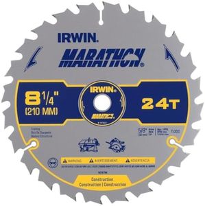 Irwin Industrial Tools 14050 8-1/4-Inch 24-Teeth 5/8" Diamond Arbor Miter and Table Saw Blade