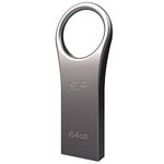 Silicon Power 64GB Jewel J80 USB 3.0 Key Flash Drive, Titanium (SP064GBUF3J80V1T)