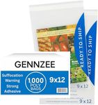 GennZee - Clear Poly Bags Ready to Ship Strong Adhesive Strip with Suffocation Warning (9x12 1,000 Pack)