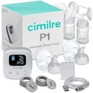 P1 Portable Breast Pump Kit by Cimilre, Small Breast Pump w/Rechargeable Battery for Moms On-The-Go, BPA, BPS & Phthalate Free, Double Electric Breast Pump